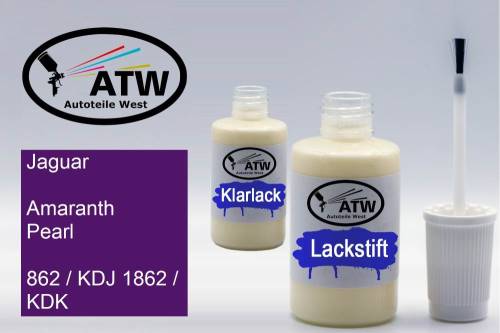 Jaguar, Amaranth Pearl, 862 / KDJ 1862 / KDK: 20ml Lackstift + 20ml Klarlack - Set, von ATW Autoteile West.